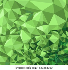 Green polygonal illustration. Geometric  background  with triangles