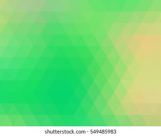 Green polygonal illustration with triangle. Geometric background.