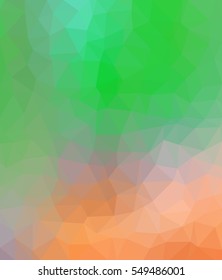 Green polygonal illustration with triangle. Geometric background.