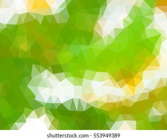 Green polygonal illustration with triangle. Geometric background.