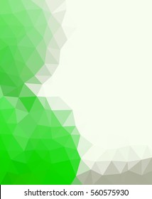 Green polygonal illustration with triangle. Geometric background.