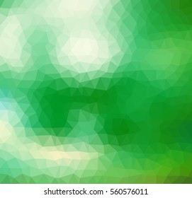 Green polygonal illustration with triangle. Geometric background.