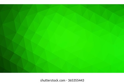 Green polygonal illustration, which consist of triangles. Geometric background in Origami style with gradient. Triangular design for your business.