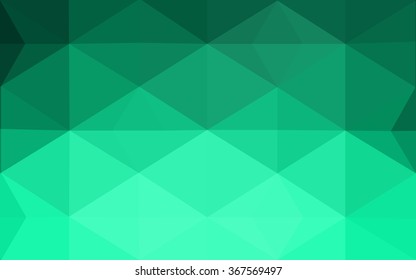 Green polygonal illustration, which consist of triangles. Geometric background in Origami style with gradient. Triangular design for your business.