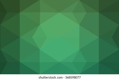 Green polygonal illustration, which consist of triangles. Geometric background in Origami style with gradient. Triangular design for your business.