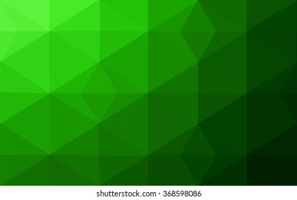 Green polygonal illustration, which consist of triangles. Geometric background in Origami style with gradient. Triangular design for your business.