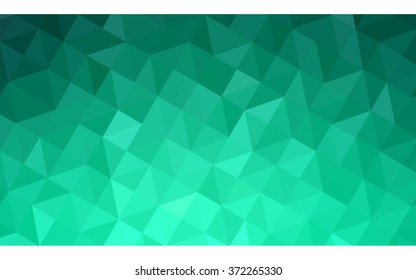 Green polygonal illustration, which consist of triangles. Geometric background in Origami style with gradient. Triangular design for your business.