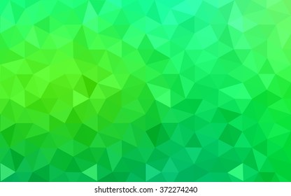 Green polygonal illustration, which consist of triangles. Geometric background in Origami style with gradient. Triangular design for your business.