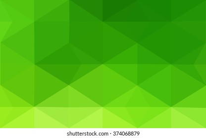 Ilustración poligonal verde, que consiste en triángulos. Fondo geométrico en estilo Origami con degradado. Diseño triangular para su negocio.