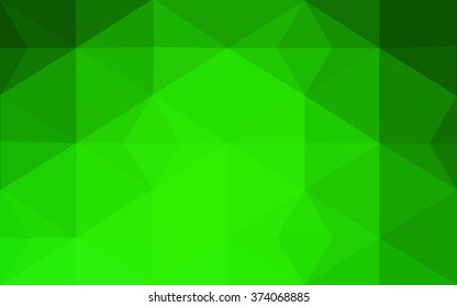 Green polygonal illustration, which consist of triangles. Geometric background in Origami style with gradient. Triangular design for your business.