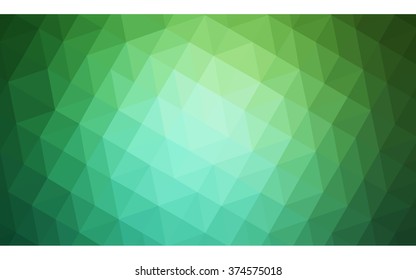 Green polygonal illustration, which consist of triangles. Geometric background in Origami style with gradient. Triangular design for your business.