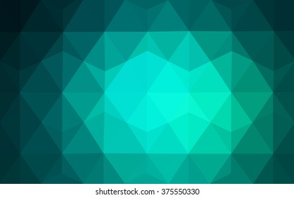 Green polygonal illustration, which consist of triangles. Geometric background in Origami style with gradient. Triangular design for your business.