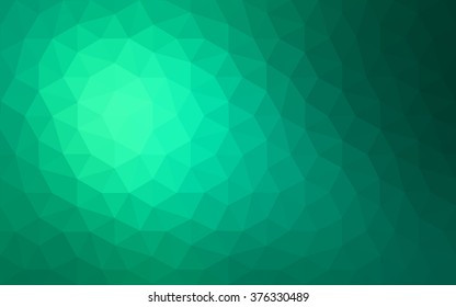 Green polygonal illustration, which consist of triangles. Geometric background in Origami style with gradient. Triangular design for your business.