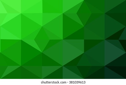 Green polygonal illustration, which consist of triangles. Geometric background in Origami style with gradient. Triangular design for your business.