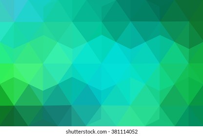 Green polygonal illustration, which consist of triangles. Geometric background in Origami style with gradient. Triangular design for your business.