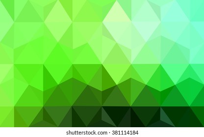 Green polygonal illustration, which consist of triangles. Geometric background in Origami style with gradient. Triangular design for your business.
