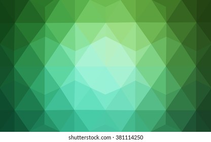 Green polygonal illustration, which consist of triangles. Geometric background in Origami style with gradient. Triangular design for your business.