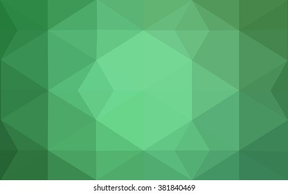 Green polygonal illustration, which consist of triangles. Geometric background in Origami style with gradient. Triangular design for your business.