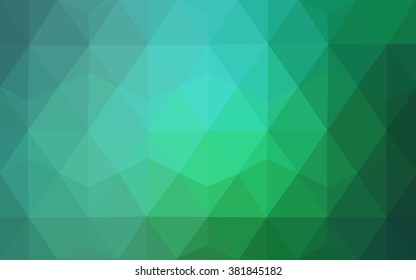 Green polygonal illustration, which consist of triangles. Geometric background in Origami style with gradient. Triangular design for your business.
