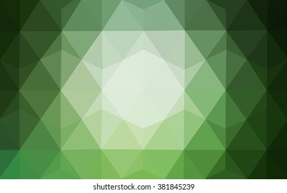 Green polygonal illustration, which consist of triangles. Geometric background in Origami style with gradient. Triangular design for your business.