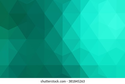 Green polygonal illustration, which consist of triangles. Geometric background in Origami style with gradient. Triangular design for your business.