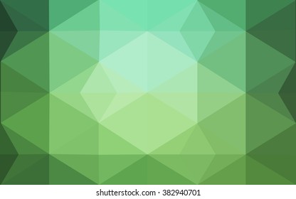 Green polygonal illustration, which consist of triangles. Geometric background in Origami style with gradient. Triangular design for your business.
