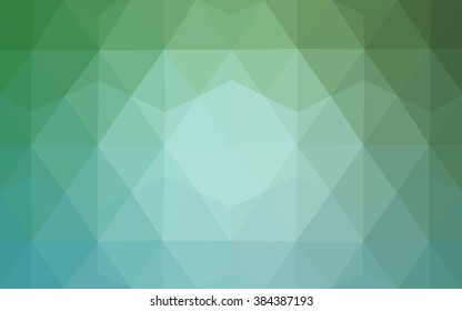 Green polygonal illustration, which consist of triangles. Geometric background in Origami style with gradient. Triangular design for your business.