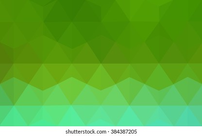 Green polygonal illustration, which consist of triangles. Geometric background in Origami style with gradient. Triangular design for your business.