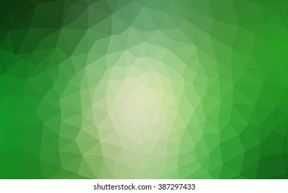 Green polygonal illustration, which consist of triangles. Geometric background in Origami style with gradient. Triangular design for your business.