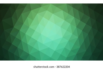 Green polygonal illustration, which consist of triangles. Geometric background in Origami style with gradient. Triangular design for your business.