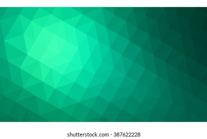 Green polygonal illustration, which consist of triangles. Geometric background in Origami style with gradient. Triangular design for your business.