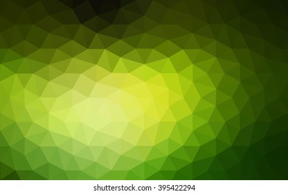 Green polygonal illustration, which consist of triangles. Geometric background in Origami style with gradient. Triangular design for your business.