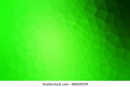 Green polygonal illustration, which consist of triangles. Geometric background in Origami style with gradient. Triangular design for your business.
