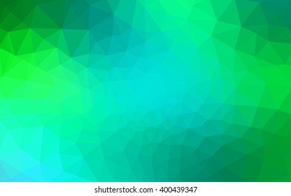 Green polygonal illustration, which consist of triangles. Geometric background in Origami style with gradient. Triangular design for your business.