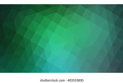 Green polygonal illustration, which consist of triangles. Geometric background in Origami style with gradient. Triangular design for your business.