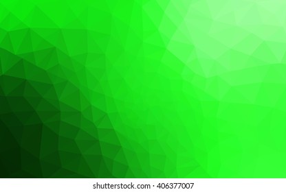 Green polygonal illustration, which consist of triangles. Geometric background in Origami style with gradient. Triangular design for your business.