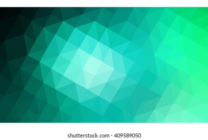 Green polygonal illustration, which consist of triangles. Geometric background in Origami style with gradient. Triangular design for your business.