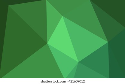 Green polygonal illustration, which consist of triangles. Geometric background in Origami style with gradient. Triangular design for your business.