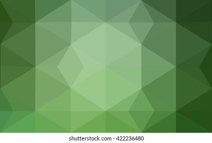 Green polygonal illustration, which consist of triangles. Geometric background in Origami style with gradient. Triangular design for your business.
