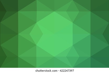 Green polygonal illustration, which consist of triangles. Geometric background in Origami style with gradient. Triangular design for your business.