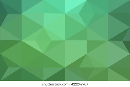 Green polygonal illustration, which consist of triangles. Geometric background in Origami style with gradient. Triangular design for your business.
