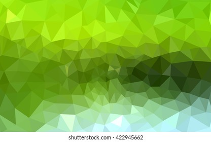 Green polygonal illustration, which consist of triangles. Geometric background in Origami style with gradient. Triangular design for your business.