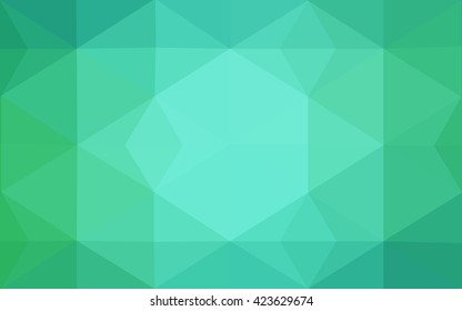 Green polygonal illustration, which consist of triangles. Geometric background in Origami style with gradient. Triangular design for your business.