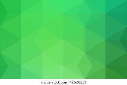 Green polygonal illustration, which consist of triangles. Geometric background in Origami style with gradient. Triangular design for your business.