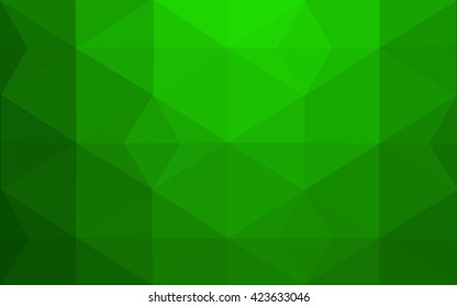 Green polygonal illustration, which consist of triangles. Geometric background in Origami style with gradient. Triangular design for your business.