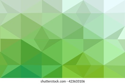 Green polygonal illustration, which consist of triangles. Geometric background in Origami style with gradient. Triangular design for your business.
