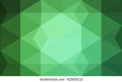 Green polygonal illustration, which consist of triangles. Geometric background in Origami style with gradient. Triangular design for your business.