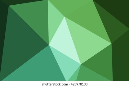 Green polygonal illustration, which consist of triangles. Geometric background in Origami style with gradient. Triangular design for your business.