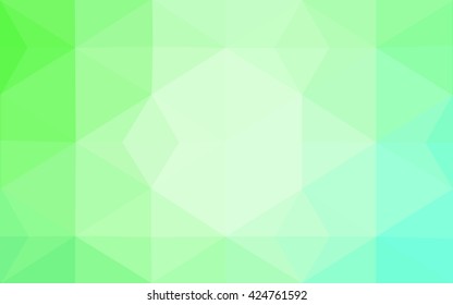 Green polygonal illustration, which consist of triangles. Geometric background in Origami style with gradient. Triangular design for your business.