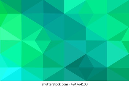 Green polygonal illustration, which consist of triangles. Geometric background in Origami style with gradient. Triangular design for your business.